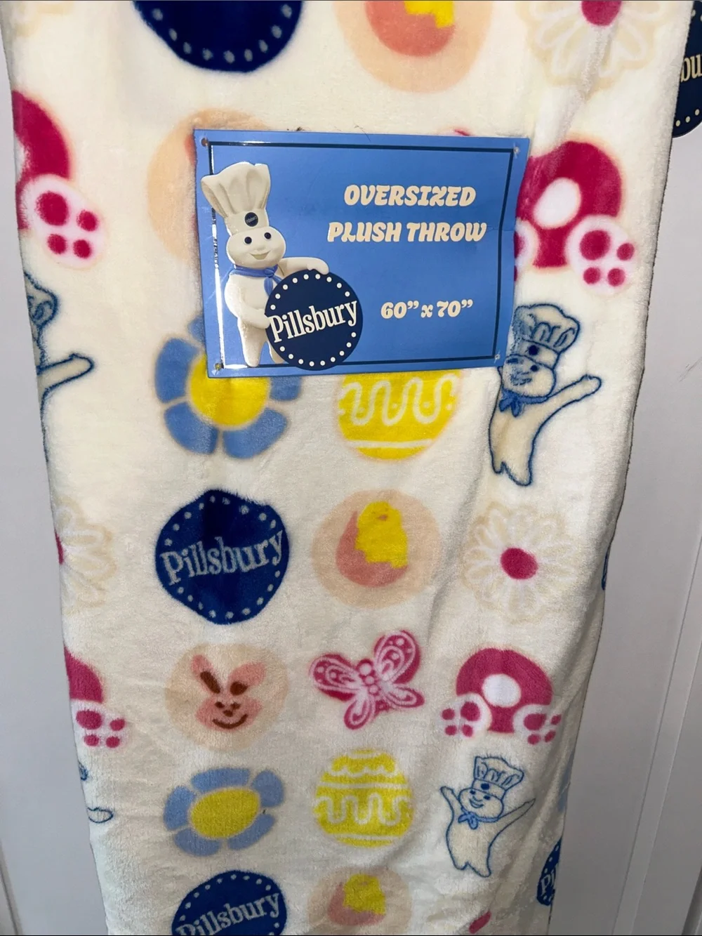 Pillsbury Doughboy Easter Oversized Plush Throw Blanket 60”x70”